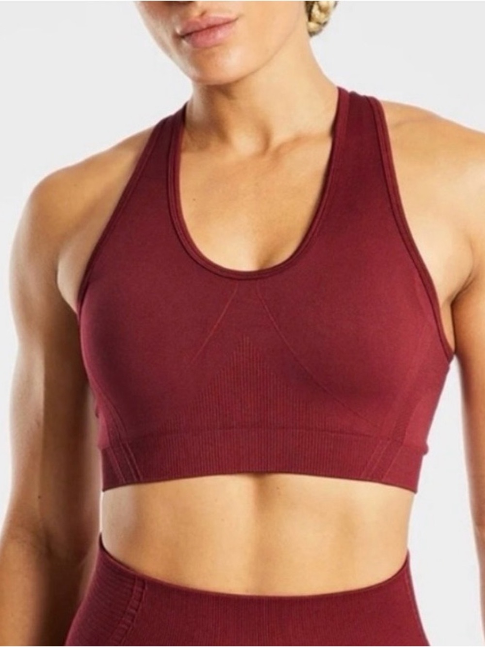 Abyl Seamless Burgundy Racerback Sports Bra - Women